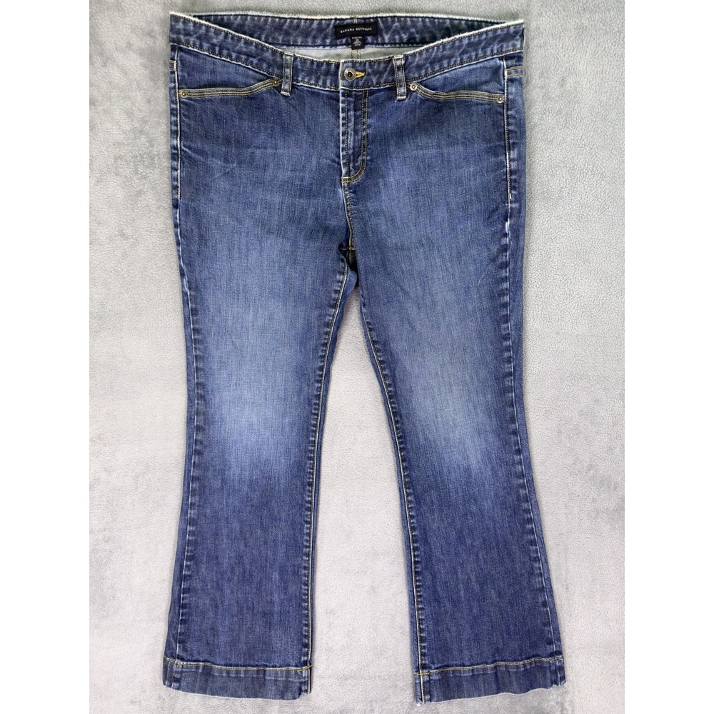 Banana Republic Jeans Womens 14 Blue Dark Wash Bootcut Flare Flap Pockets